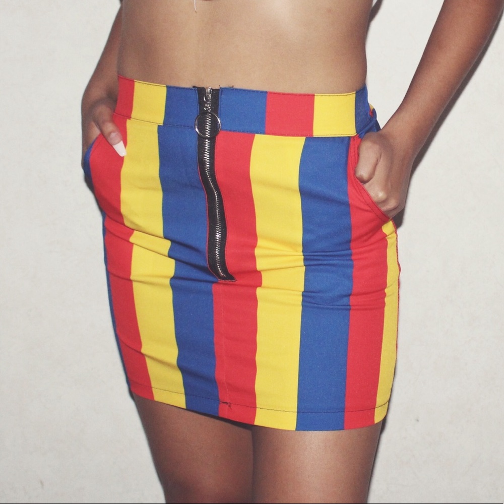 *NEW striped color skirt